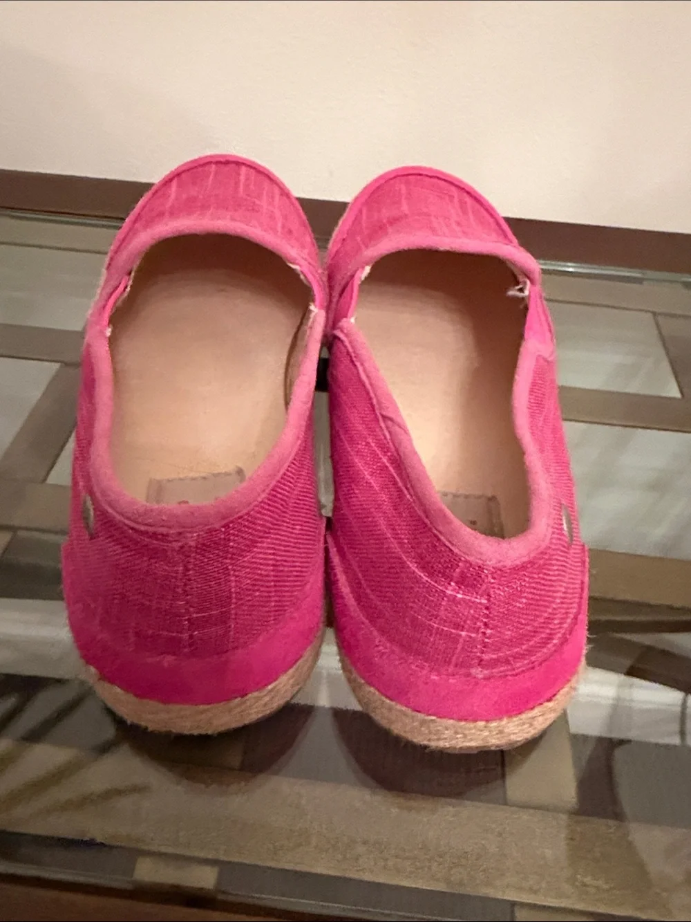 UGG Hot Pink Canvas Slip-On Espadrilles